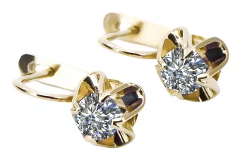 Сережки Вінтаж вироби Циркон 14K Жовте золото vec018y